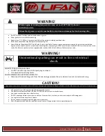 Preview for 12 page of LIFAN	 Power USA ENERGY STORM ESI2500iER-EFI-CA Operating Instructions And Owner'S Manual