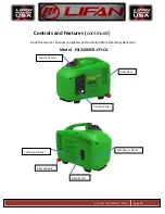 Preview for 16 page of LIFAN	 Power USA ENERGY STORM ESI2500iER-EFI-CA Operating Instructions And Owner'S Manual