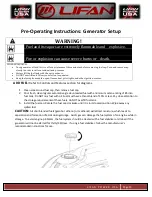 Preview for 20 page of LIFAN	 Power USA ENERGY STORM ESI2500iER-EFI-CA Operating Instructions And Owner'S Manual