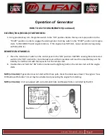 Preview for 28 page of LIFAN	 Power USA ENERGY STORM ESI2500iER-EFI-CA Operating Instructions And Owner'S Manual