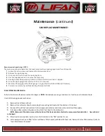 Preview for 36 page of LIFAN	 Power USA ENERGY STORM ESI2500iER-EFI-CA Operating Instructions And Owner'S Manual