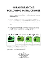 Preview for 3 page of LIFAN	 Power USA ESI2000i Owner'S Manual