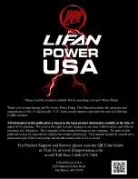 Предварительный просмотр 29 страницы LIFAN	 Power USA LF1.5WP Owner'S Manual And Operating Instructions