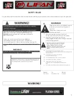 Preview for 6 page of LIFAN	 Power USA LF4250EPL Operating Instructions And Owner'S Manual