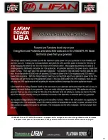 Preview for 11 page of LIFAN	 Power USA LF4250EPL Operating Instructions And Owner'S Manual