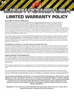 Preview for 44 page of LIFAN	 Power USA LFQ2130-CA Operating Instructions Manual