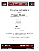 Preview for 2 page of Lifan LFQ3690-CA Operating Instructions And Owner'S Manual