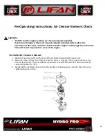 Preview for 23 page of Lifan LFQ3690-CA Operating Instructions And Owner'S Manual