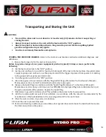 Preview for 31 page of Lifan LFQ3690-CA Operating Instructions And Owner'S Manual