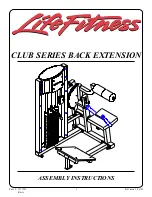 Предварительный просмотр 1 страницы Life Fitness CLUB SERIES BACK EXTENSION Assembly Instructions Manual