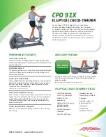 Life Fitness CPO 91X Specifications preview