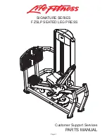 Life Fitness FZSLP Parts Manual preview