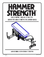 Предварительный просмотр 1 страницы Life Fitness Hammer Strenght OHDADJ Assembly Instructions Manual