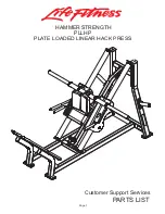 Life Fitness HAMMER STRENGTH PLLHP Parts List preview