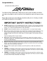 Preview for 2 page of Life Fitness PLATINUM CLUB SERIES Assembly Instructions Manual