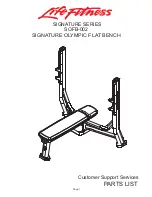 Life Fitness Signature Series SOFB-002 Parts List preview