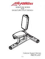 Life Fitness Signature Series SUB Parts List preview