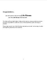 Предварительный просмотр 2 страницы Life Fitness Treadmill T30 Assembly Instructions Manual