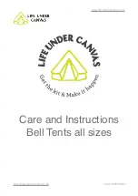 Предварительный просмотр 1 страницы Life Under Canvas 3m Bell Tent Care And Instructions