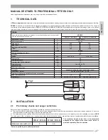 Preview for 4 page of Life PROBO PR120 Instructions For Installation, Use And Maintenance Manual