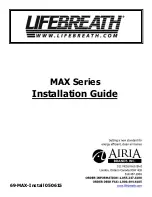 Preview for 1 page of Lifebreath max series Installation Manual