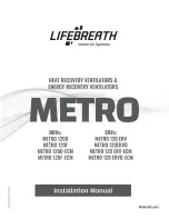 Предварительный просмотр 1 страницы Lifebreath METRO 120 ERV Installation Manual