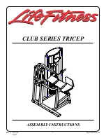 Предварительный просмотр 1 страницы LifeFitness CLUB TRICEP Series Assembly Instructions Manual