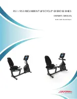 LifeFitness RECUMBENT LIFECYCLE RS1 Owner'S Manual preview