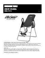 LifeGear 75118 Inversion table Owner'S Manual preview