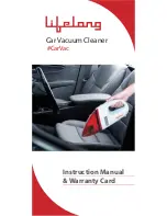 lifelong LLVAC01 Instruction Manual & Warranty Card предпросмотр