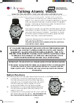 Lifemax Talking Atomic Watch Quick Start Manual preview