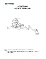 LifeSpan ROWER-441 Owner'S Manual preview