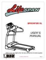 LifeSpan SPRINTER XL User Manual preview