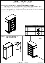 Предварительный просмотр 3 страницы Lifestyle Furniture C7119A-045 Assembly Instructions Manual