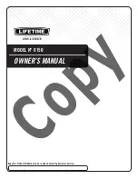 Предварительный просмотр 1 страницы Lifetime 0150 Owner'S Manual