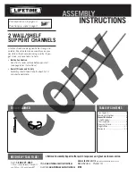 Preview for 1 page of Lifetime 0190 Assembly Instruction Manual