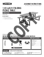 Предварительный просмотр 1 страницы Lifetime 1900728 Assembly Instructions Manual