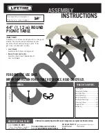 Preview for 1 page of Lifetime 260205 Assembly Instructions Manual