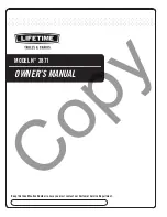 Preview for 1 page of Lifetime 2871 Owner'S Manual