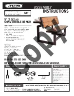 Lifetime 5' CONVERTIBLE BENCH Assembly Instructions Manual preview