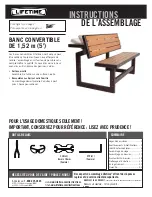 Preview for 3 page of Lifetime 5' CONVERTIBLE BENCH Assembly Instructions Manual