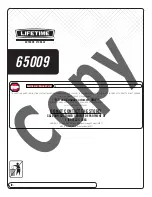 Preview for 1 page of Lifetime 65009 Manual