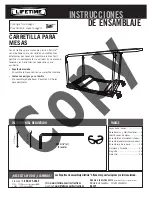 Предварительный просмотр 2 страницы Lifetime 80339 Assembly Instructions Manual