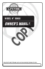 Preview for 1 page of Lifetime 90460 Owner'S Manual