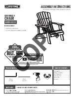 Lifetime ADIRONDACK 60335 Assembly Instructions Manual предпросмотр