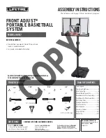 Preview for 1 page of Lifetime FRONT ADJUST 90167 Assembly Instructions Manual