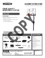 Lifetime FRONT ADJUST 90599 Assembly Instructions Manual preview