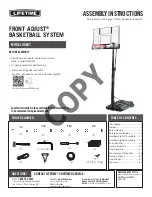 Lifetime FRONT ADJUST 90607 Assembly Instructions Manual предпросмотр