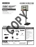 Lifetime FRONT ADJUST 90770 Assembly Instructions Manual предпросмотр