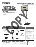 Preview for 2 page of Lifetime FRONT ADJUST 90770 Assembly Instructions Manual